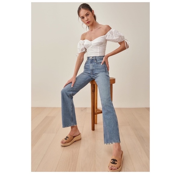 Reformation Denim - Reformation Georgia Retro High-Rise Flare Jeans